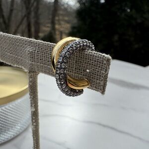 DEMARSON Axis Pavé Ear Cuff 12K Gold Plated Crystal Statement Earring